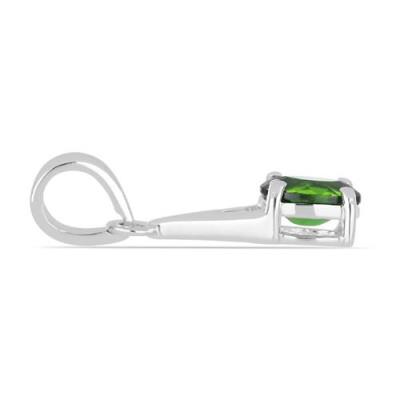 BUY STERLING SILVER NATURAL CHROME DIOPSIDE SINGLE STONE PENDANT